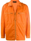 Mr & Mrs Italy Shiny Chest Pocketed Light Jacket In Orange