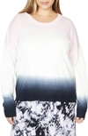Sanctuary Curve Sunsetter Ombre Sweater In Black Pink Air Ombre