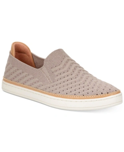 Ugg Women's Sammy Chevron Metallic Knit Slip-on Sneakers In Oyster Beige