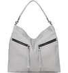 Botkier Trigger Leather Hobo In Silver Grey