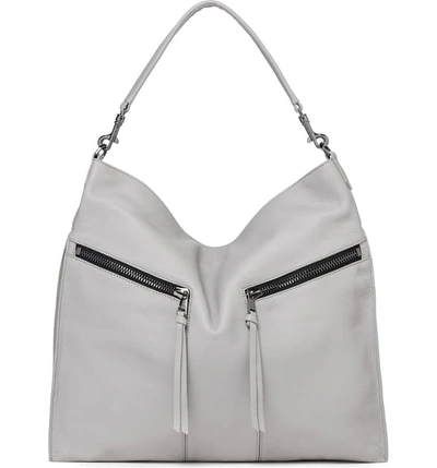 Botkier Trigger Leather Hobo In Silver Grey