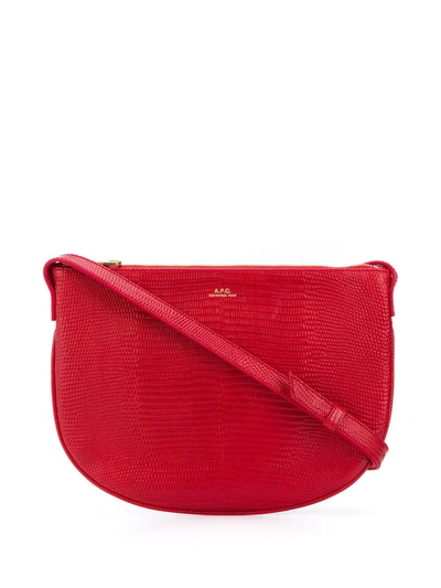 Apc Maelys Lizard-effect Leather Cross-body Bag In Gaa Rouge