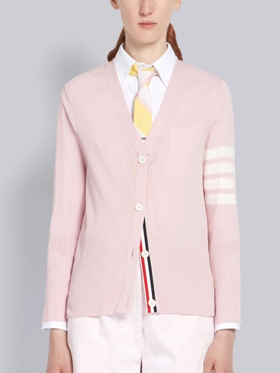 Thom Browne 4-bar Cashmere Cardigan In Pink