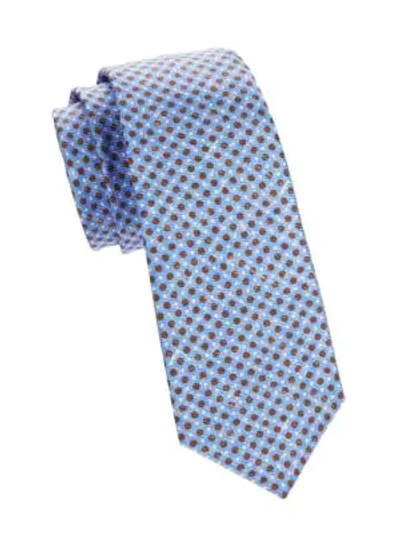 Kiton Dot-print Silk Tie In Blue