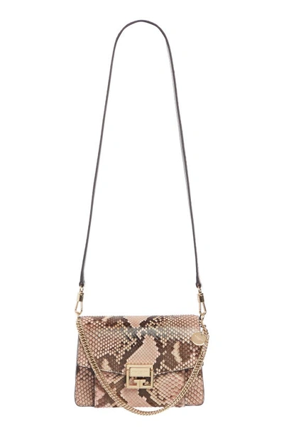 Givenchy Small Gv3 Genuine Python Shoulder Bag In Nude/ Pink