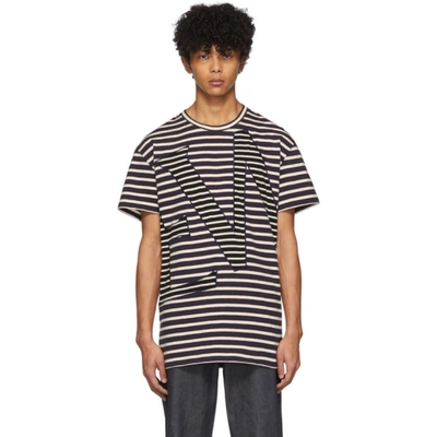 Loewe Striped Oversized-fit T-shirt In Blue Red White