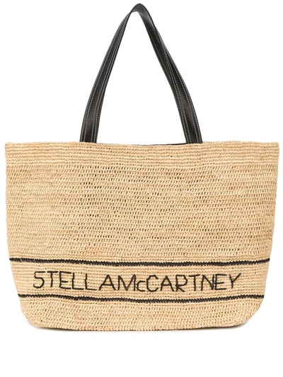 Stella Mccartney Medium Raffia Natural Tote In Neutrals