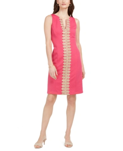Pappagallo Brook Sheath Dress In Tropical Pink