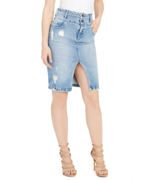 guess denim pencil skirt