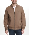 Calvin Klein Men's Full-zip Flight Jacket With Embroidered Tonal Logo In Dark Tan