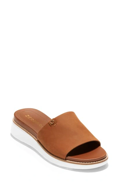 Cole Haan Zerogrand Global Leather Slides In British Tan