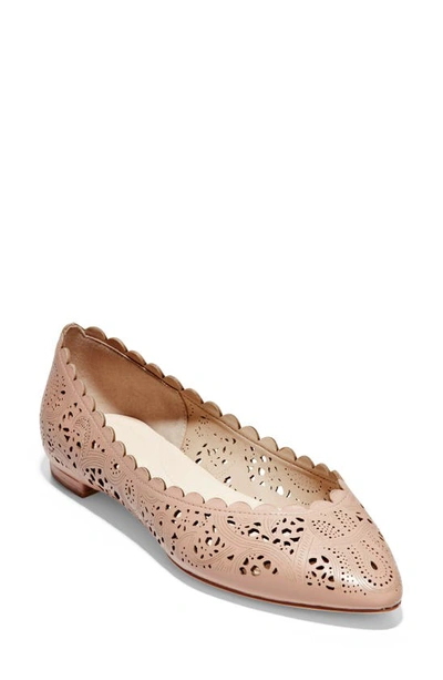 Cole Haan Callie Cutout Leather Ballet Flats In Pink
