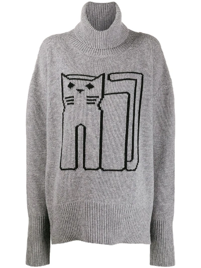 Markus Lupfer Intarsia Wool Turtleneck Jumper In Grey
