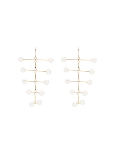 Mateo Blizzard Mobile 14kt Yellow Gold Pearl Earrings