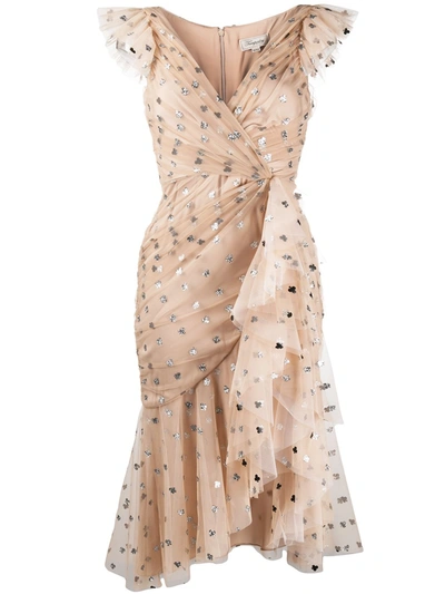 Temperley London Glitter Polka-dot Tulle Dress In Neutrals