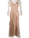 Temperley London Glitter Polka-dot Tulle Dress In Neutrals