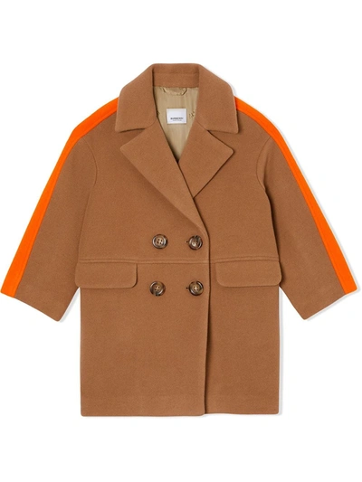 Burberry Teen Colour Block Technical Coat In Brown