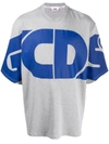 Gcds Oversized Logo T-shirt In Grey