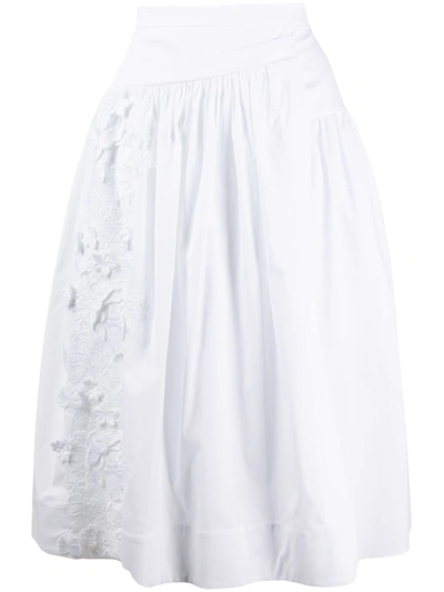 Rochas Pleated Wrap Skirt In White