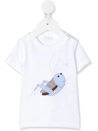 Il Gufo Babies' Cricket Appliqué T-shirt In White