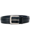 Anderson's Perforated Square-buckle Belt In Blue