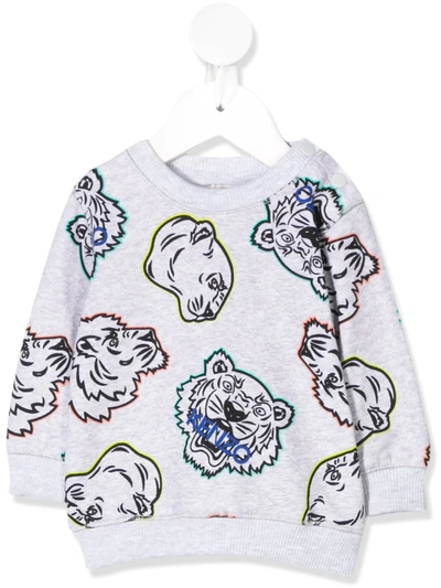 Kenzo Babies' Multi-icon Sweatshirt In Grey