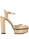 Jimmy Choo Maple 125mm Crocodile-effect Pumps In Gold