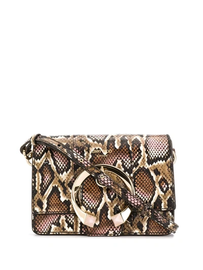 Jimmy Choo Madeline Python-effect Shoulder Bag In Brown | ModeSens