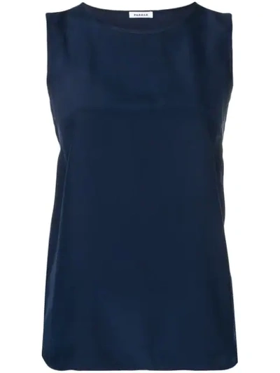 P.a.r.o.s.h Sleeveless Fitted Blouse In Blue