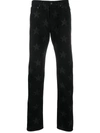 Takahiromiyashita The Soloist Star Printed Cotton Trousers In Black