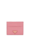 Prada Logo Cardholder In Pink