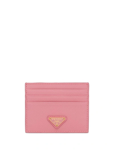 Prada Logo Cardholder In Pink