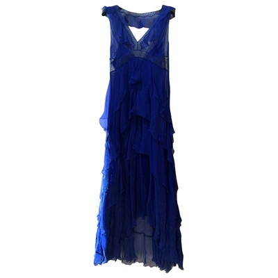 Pre-owned Alberta Ferretti Silk Maxi Dress In Blue