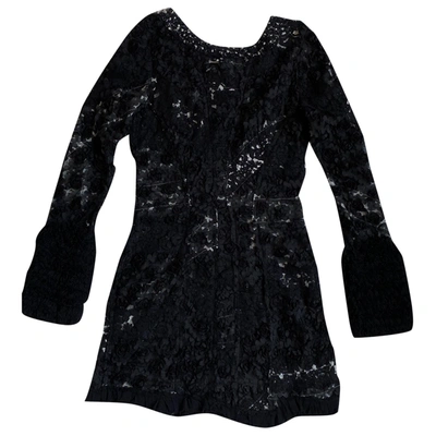 Pre-owned Nina Ricci Lace Mini Dress In Black