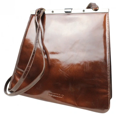 Pre-owned Le Silla Patent Leather Handbag In Brown