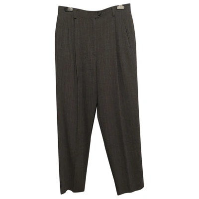 Pre-owned Cantarelli Wool Straight Pants In Grey