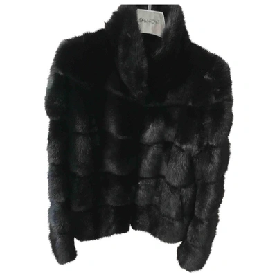 Pre-owned Sam Rone Black Mink Leather Jacket ModeSens