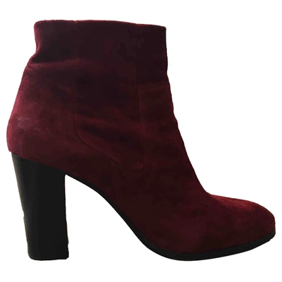 Pre-owned Stouls Ankle Boots In Red