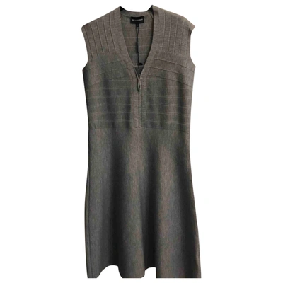 Pre-owned Emporio Armani Wool Mid-length Dress In Grey