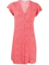 Rails Helena Floral Flutter-sleeve A-line Dress In Carmine Daisies