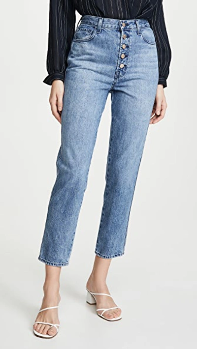 J Brand Heather High Rise Button Fly Jeans In Varsha Raze