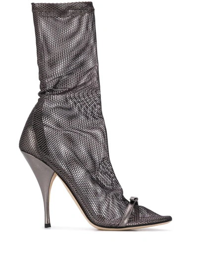 Marco De Vincenzo Perforated Sock Boots In Black