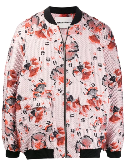 Henrik Vibskov Floral Print Bomber Jacket In Pink