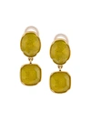 Goossens Two Cabochons Earrings In Gold