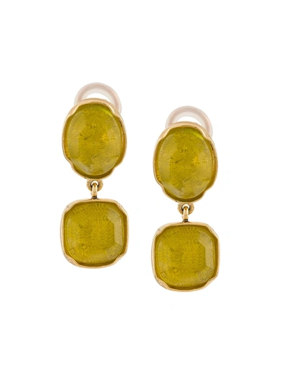 Goossens Two Cabochons Earrings In Gold