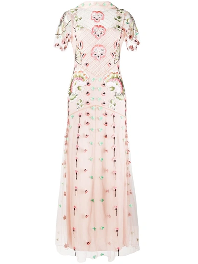 Temperley London Embroidered Tulle Gown In Pink