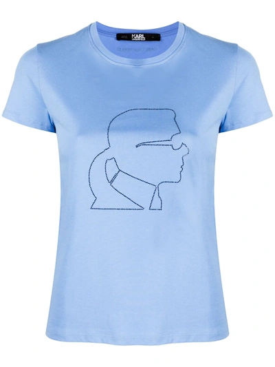 Karl Lagerfeld Logo Print T-shirt In Blue