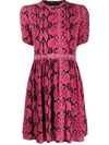 Ba&sh Snakeskin-print Short Dress In Pink