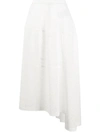 Jil Sander Crochet-lace Asymmetric Midi Skirt In White