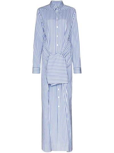jil sander blue dress Jil Sander Poplin Belted Cotton Dress | Blue